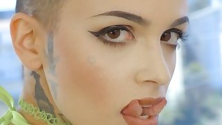 TATTOOED ANAL SLUT LEIGH RAVEN TAKES COCK UP HER ASS AND CUM ON HER FACE