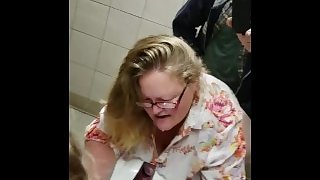 American anal dogging in public bathroom by with swallow