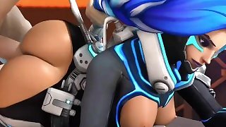 Overwatch - Sombra does anal whilst hacking (request)